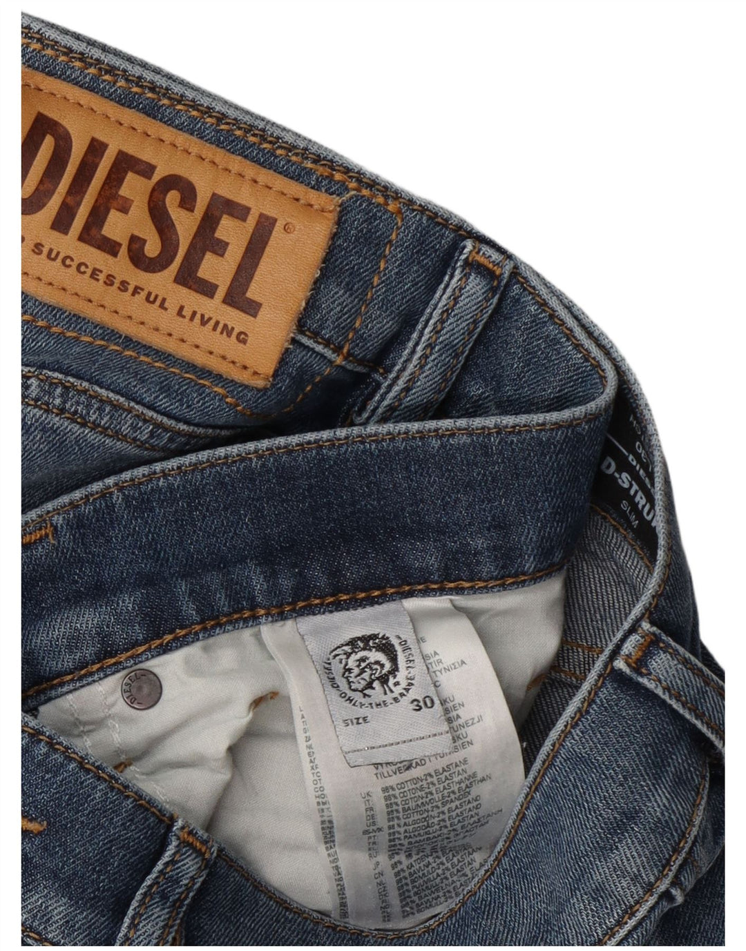 Blugi pentru bărbați Diesel Stretch Slim W30 L30 Bumbac albastru