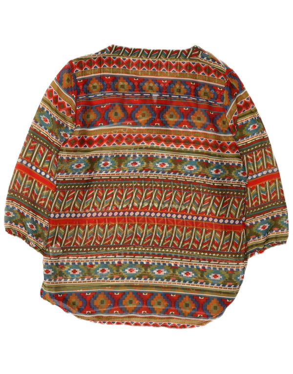 Bluză Vintage Femei Top EU 38/40 Mediu Multicolor Geometric