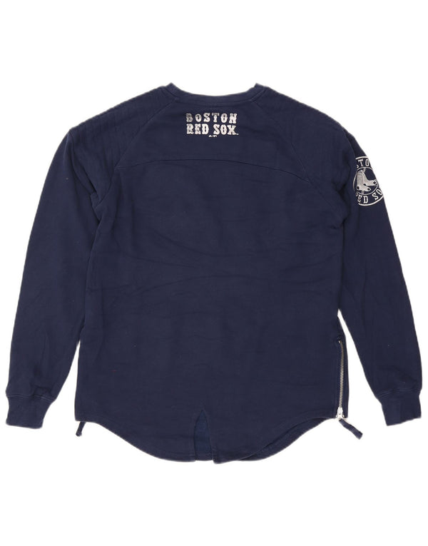 Hanorac cu grafic pentru femei Majestic Pulover UK 10 Mic Bleumarin