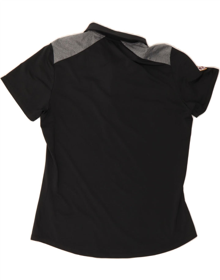 ADIDAS Womens Polo Shirt UK 14 Medium Black Polyester Vintage Adidas and Second-Hand Adidas from Messina Hembry 