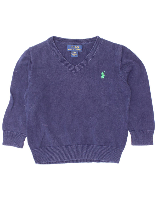 Pulover cu decolteu în V Polo Ralph Lauren pentru copii, 18-24 luni, bleumarin