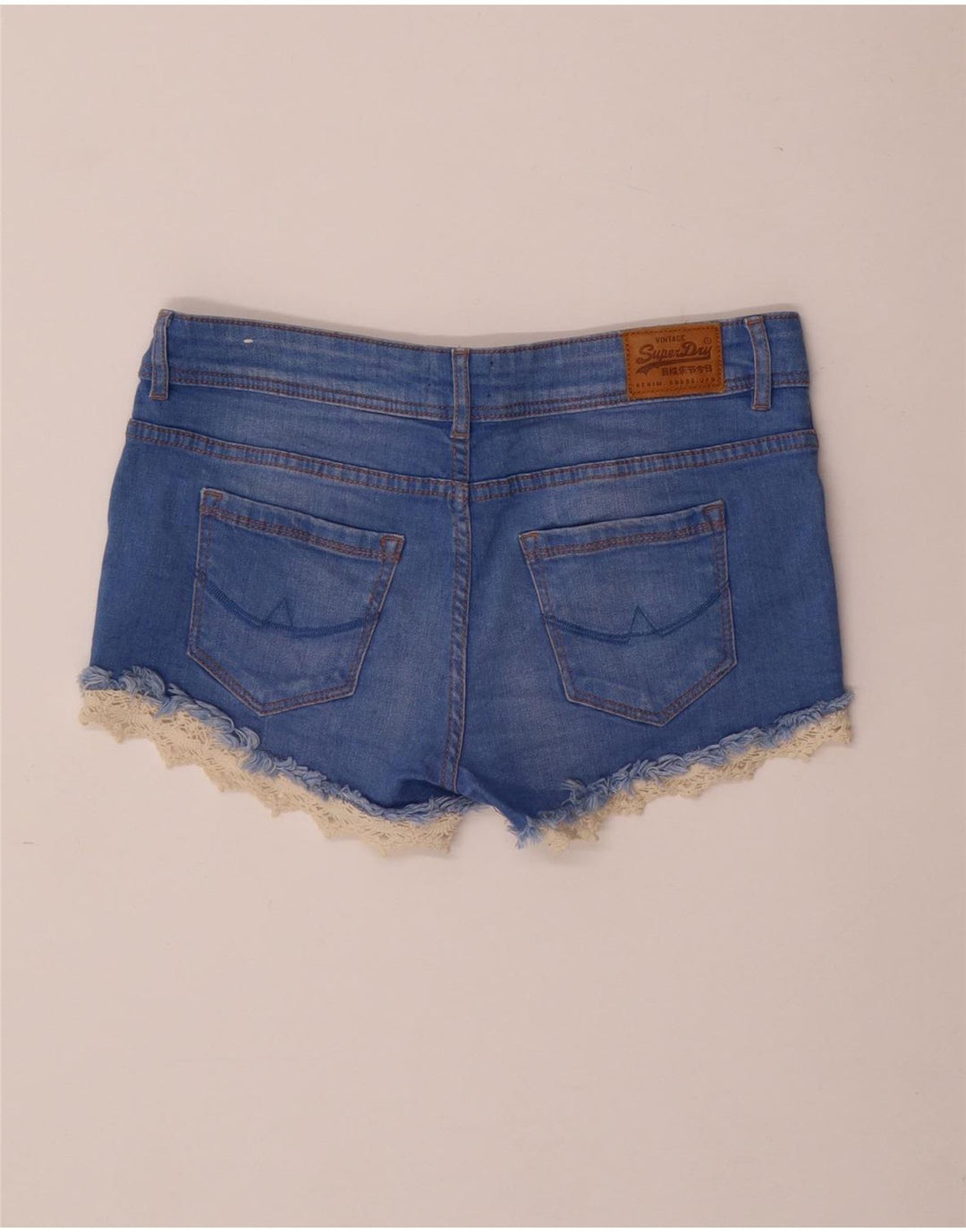 Pantaloni scurți din blugi pentru femei SUPERDRY W26 Small Blue Bumbac