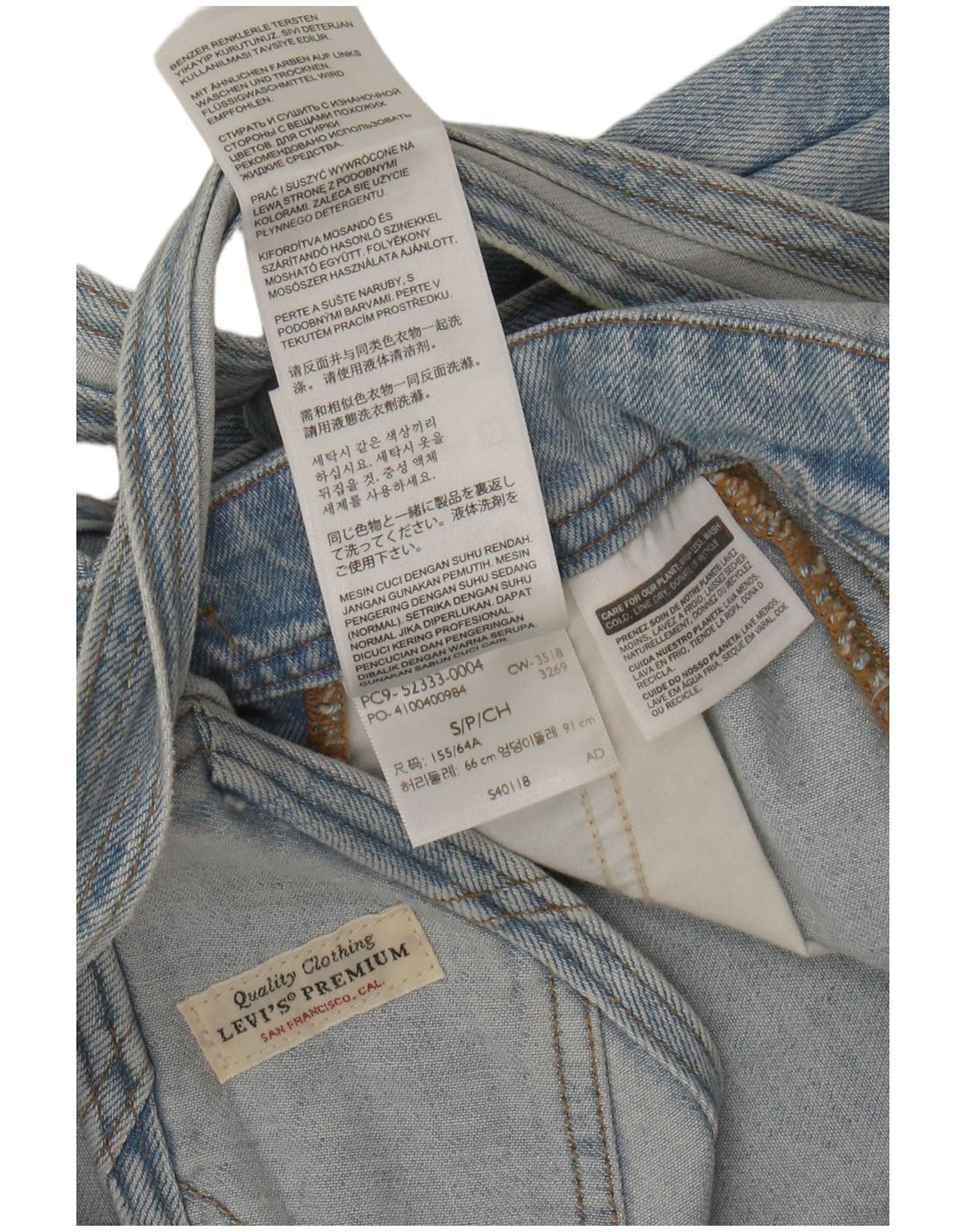 Pantaloni scurti din blugi Levi's pentru femei, W35, bumbac albastru