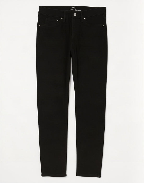 Marks & Spencer Blugi pentru bărbați, scurti și skinny, W34 L29, bumbac negru