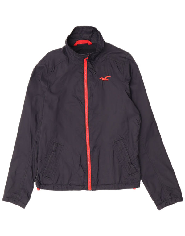 Hollister Mens Rain Jacket UK 38 Medium Navy Blue Nylon