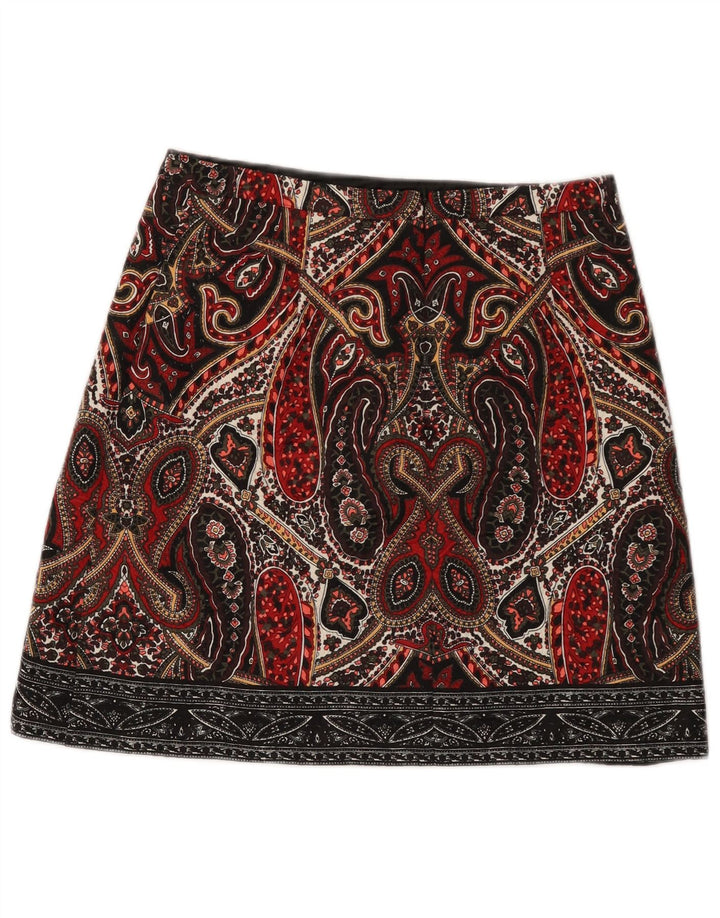 Fusta mini pentru femei Oasis UK 12 Medium W28 Poliester Paisley multicolor