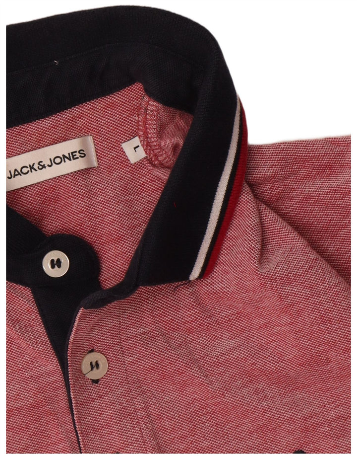 Tricou polo Jack & Jones pentru bărbați, mare, roșu, din bumbac color bloc