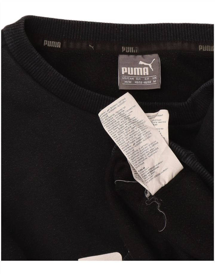 Pulover grafic pentru bărbați Puma, bumbac mediu negru