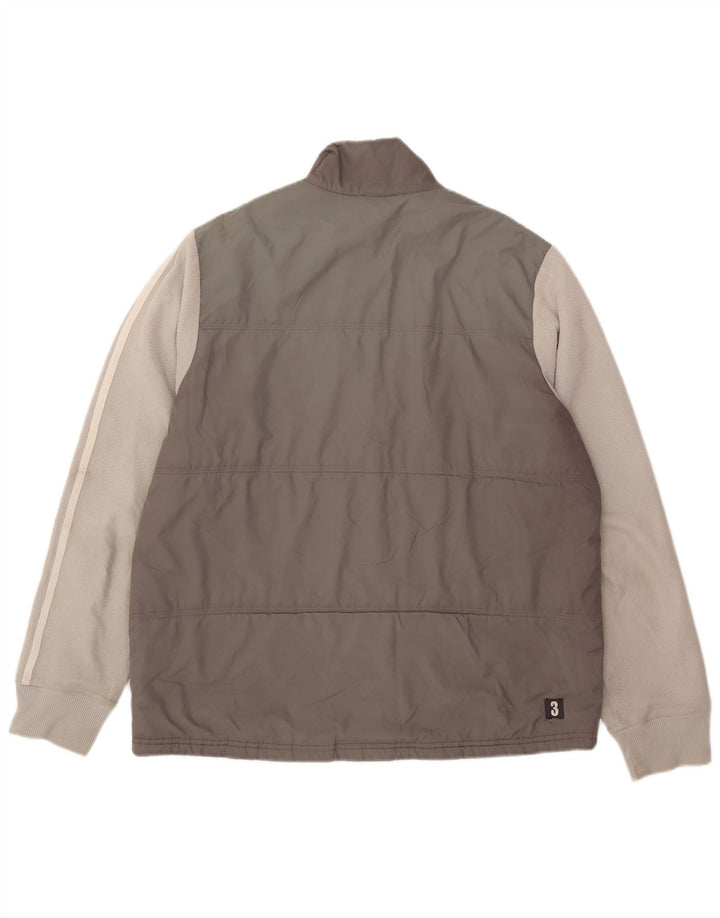 Jachetă căptușită pentru bărbați Adidas UK 40 mare, gri, poliester color bloc