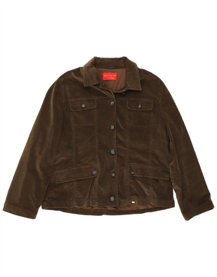 Perte by Krizia Jachetă Utilitară Femei UK 22 3XL Maro Bumbac