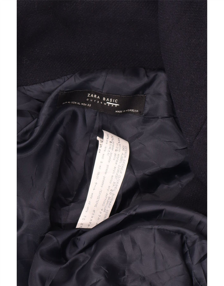 Pardesiu pentru femei Zara UK 18 XL bleumarin acrilic
