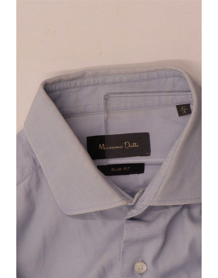 Cămașă Massimo Dutti Bărbați Slim Fit Mărimea 41 16 Mare Albastru