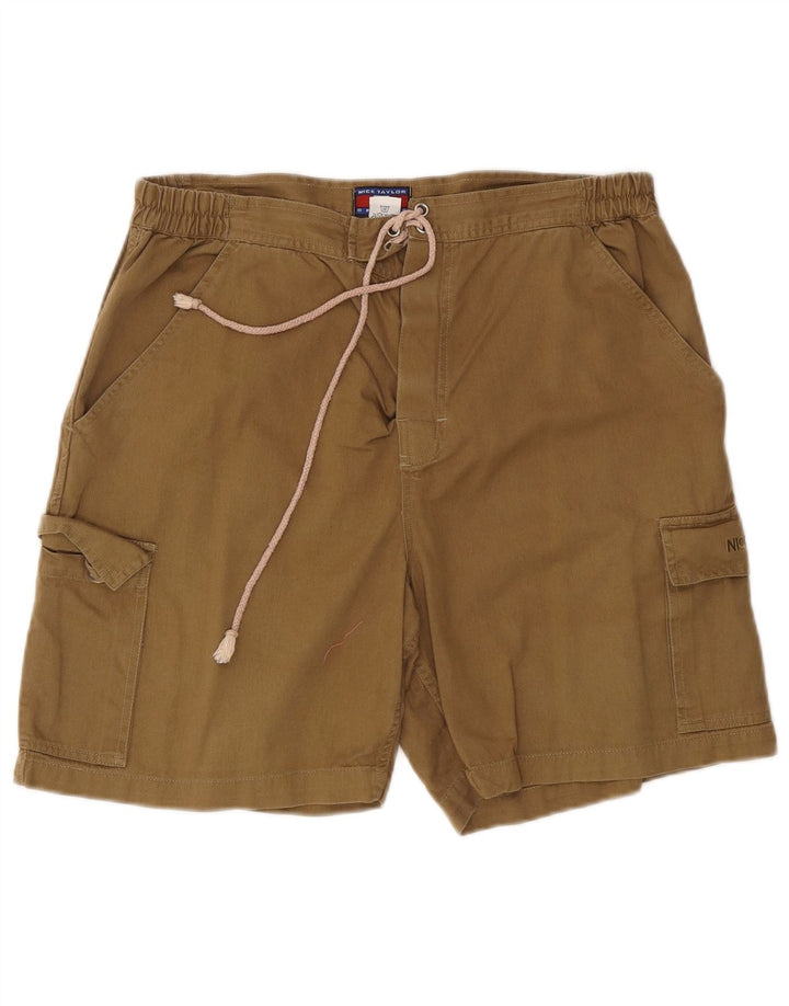 Pantaloni scurți cargo Nick Taylor pentru bărbați, medii W32, bumbac maro