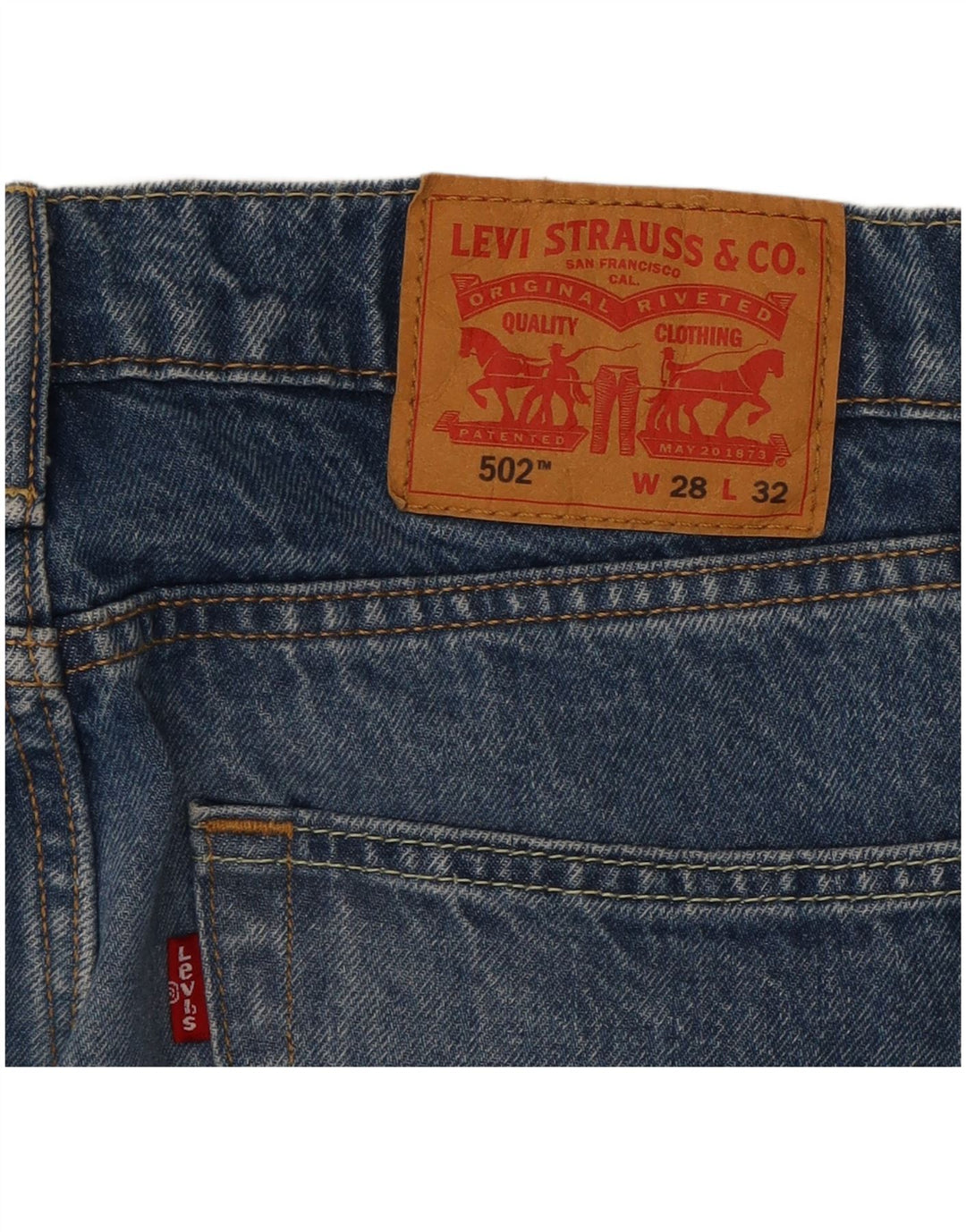 LEVI'S Mens 502 Tapered Jeans W28 L32 Blue Cotton