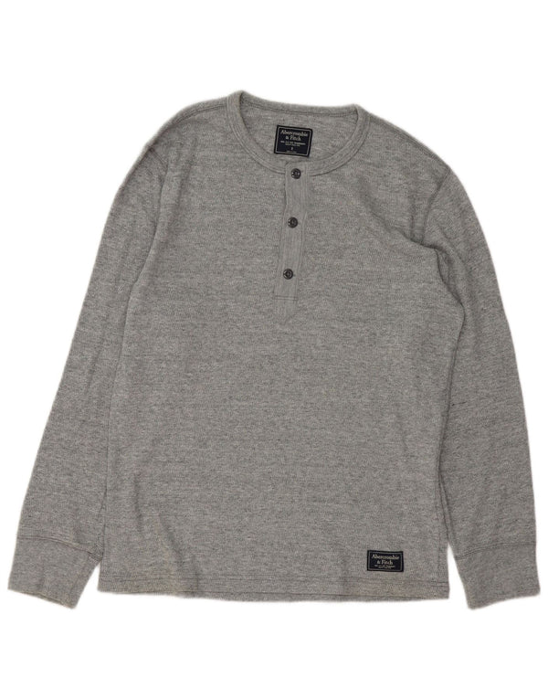 Abercrombie & Fitch Mens Top Long Sleeve Small Grey Cotton