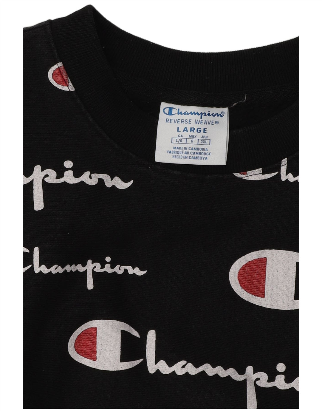 Pulover grafic pentru bărbați Champion Pulover mare din bumbac negru
