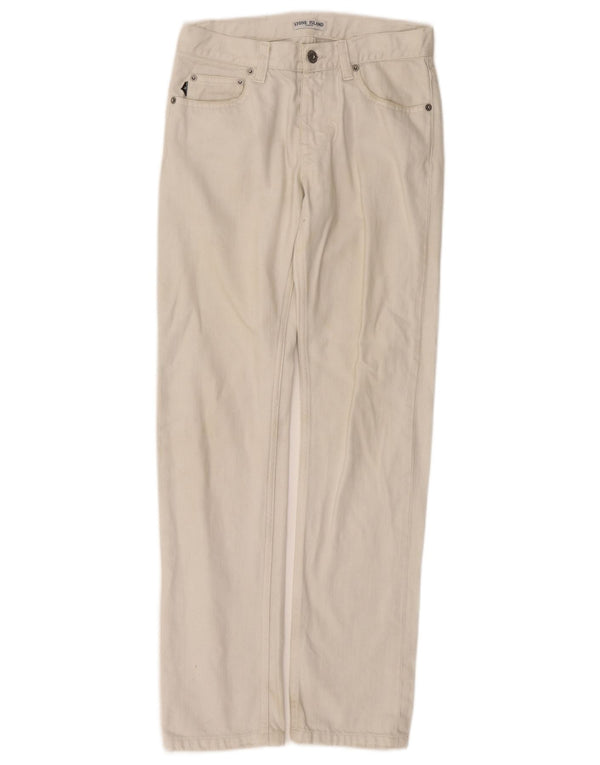 STONE ISLAND Blugi drepti pentru baieti 11-12 ani W26 L29 alb