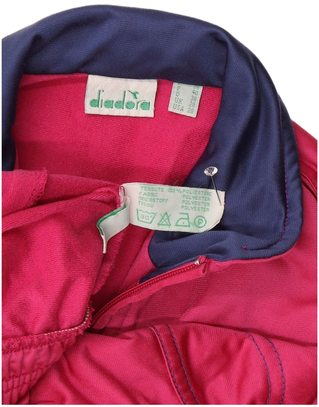 Jachetă de trening Diadora pentru femei UK 28, mic, roz, poliester color bloc