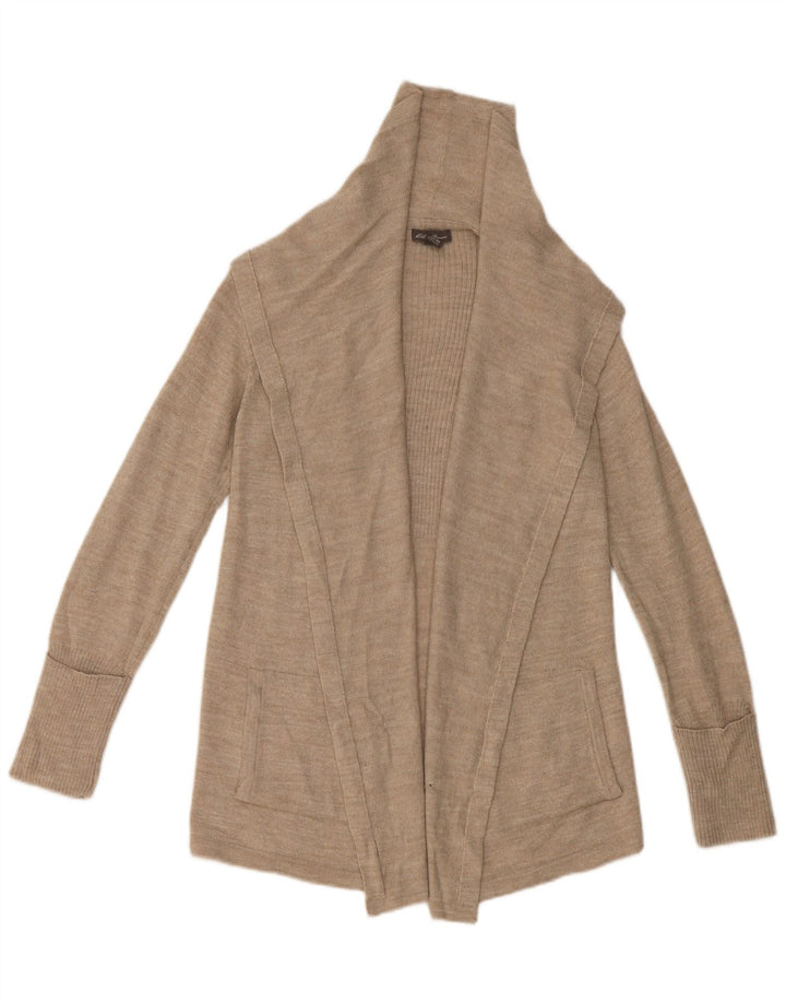 EDDIE BAUER Pulover cardigan deschis pentru femei UK 6 XS Bej Acrilic