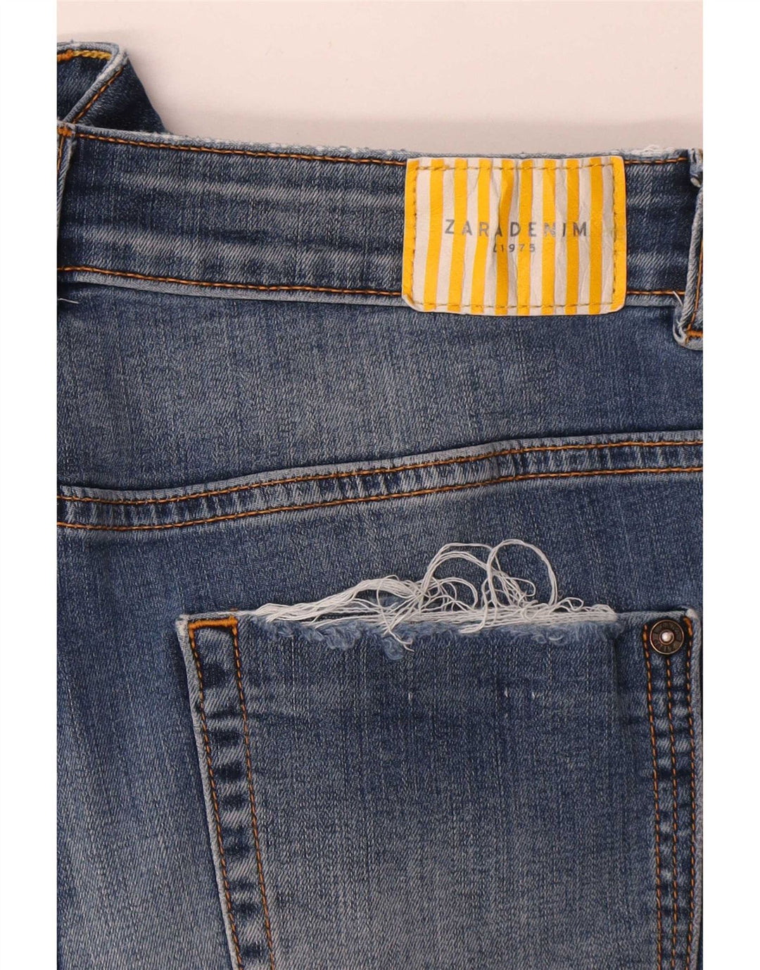 Blugi skinny distressed pentru femei Zara L28 L27 Albastru