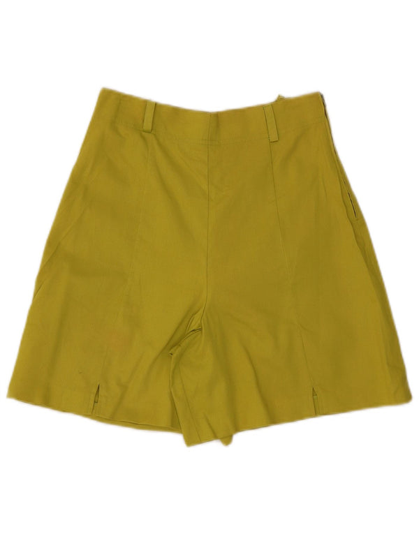 Pantaloni scurți casual pentru femei vintage cu talie înaltă IT 42 Medium W26 Bumbac galben