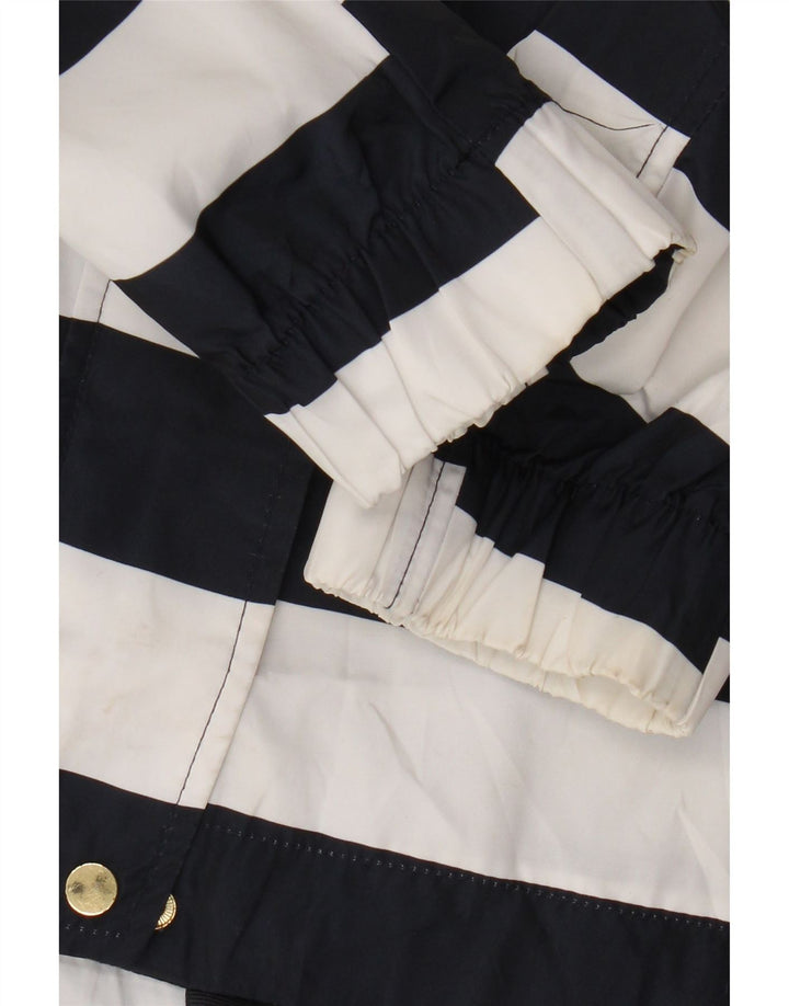 Jachetă de ploaie cu glugă pentru femei Zara UK 14 Medium Bleumarin Poliester cu dungi