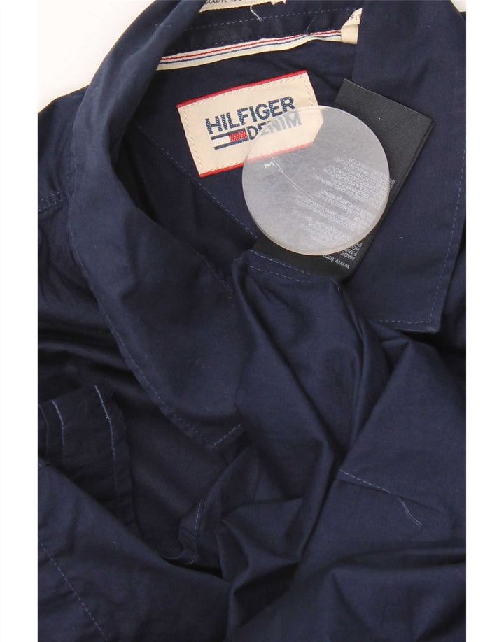 Cămașă cu mânecă scurtă pentru bărbați Tommy Hilfiger, bumbac mediu albastru bleumarin