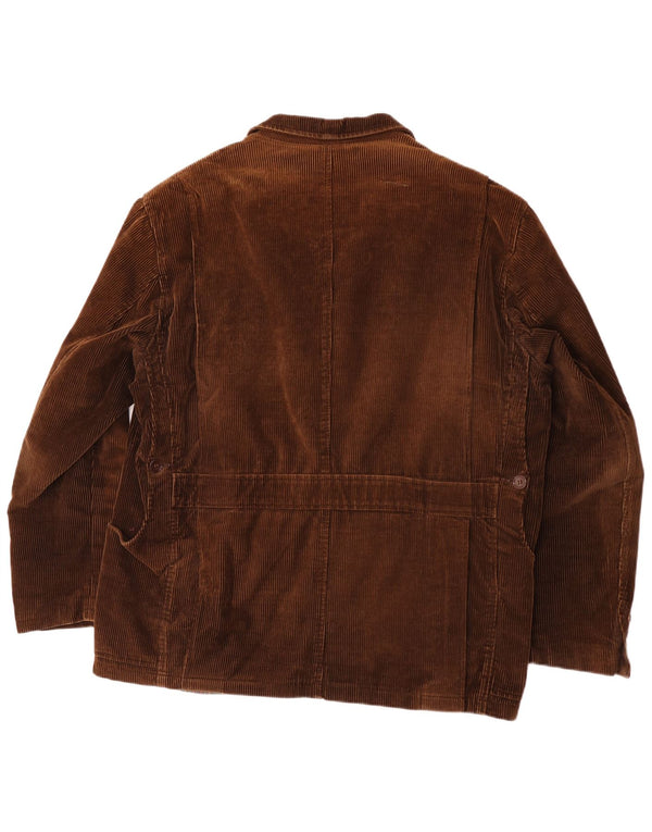 Jachetă vintage pentru bărbați din velur cu 3 nasturi IT 54 2XL bumbac maro