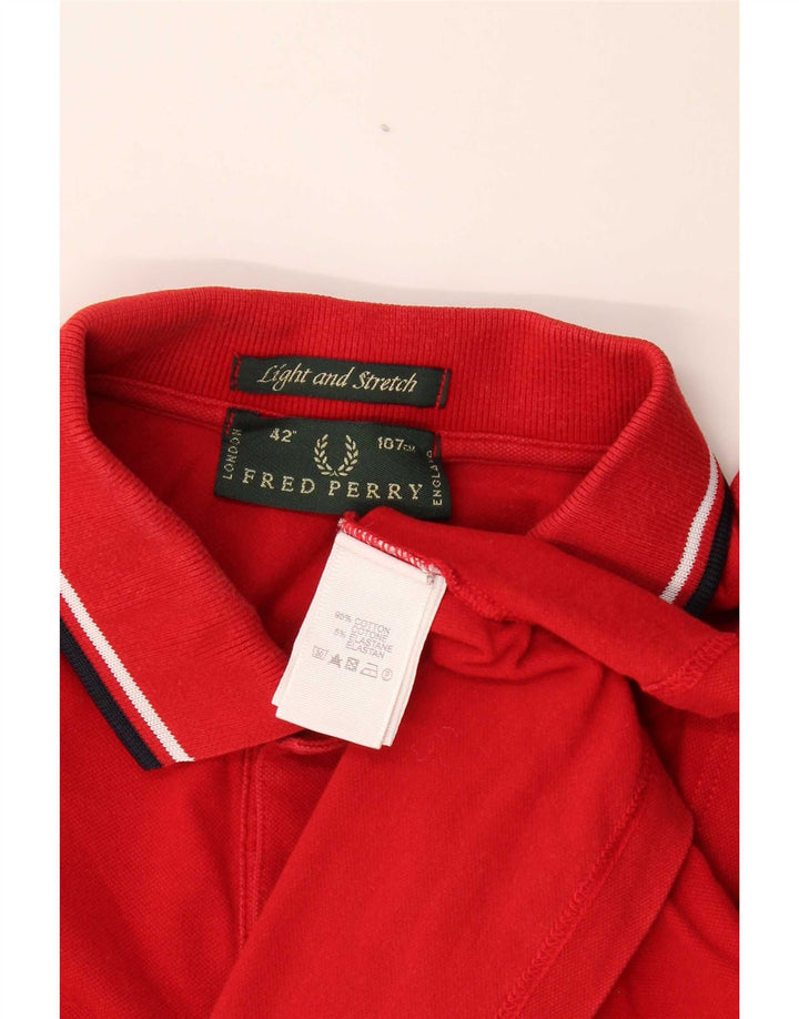 Cămașă polo Fred Perry pentru bărbați, bumbac roșu mediu