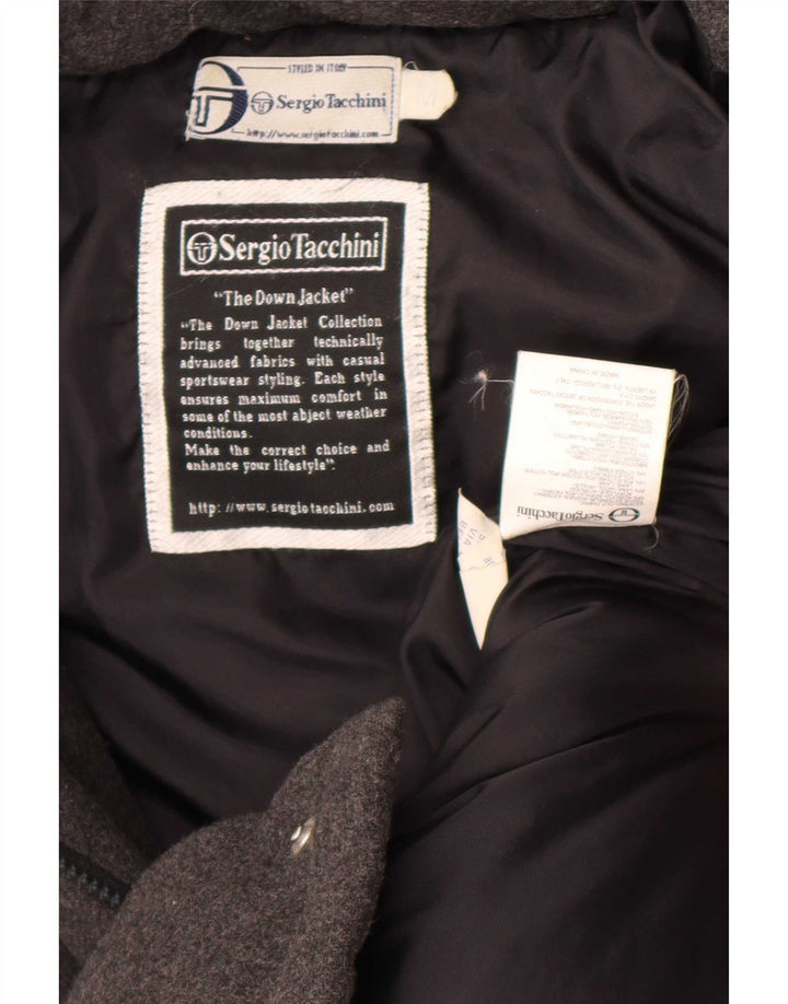 Palton căptușit cu glugă pentru bărbați Sergio Tacchini UK 38 Medium Gri Acrilic