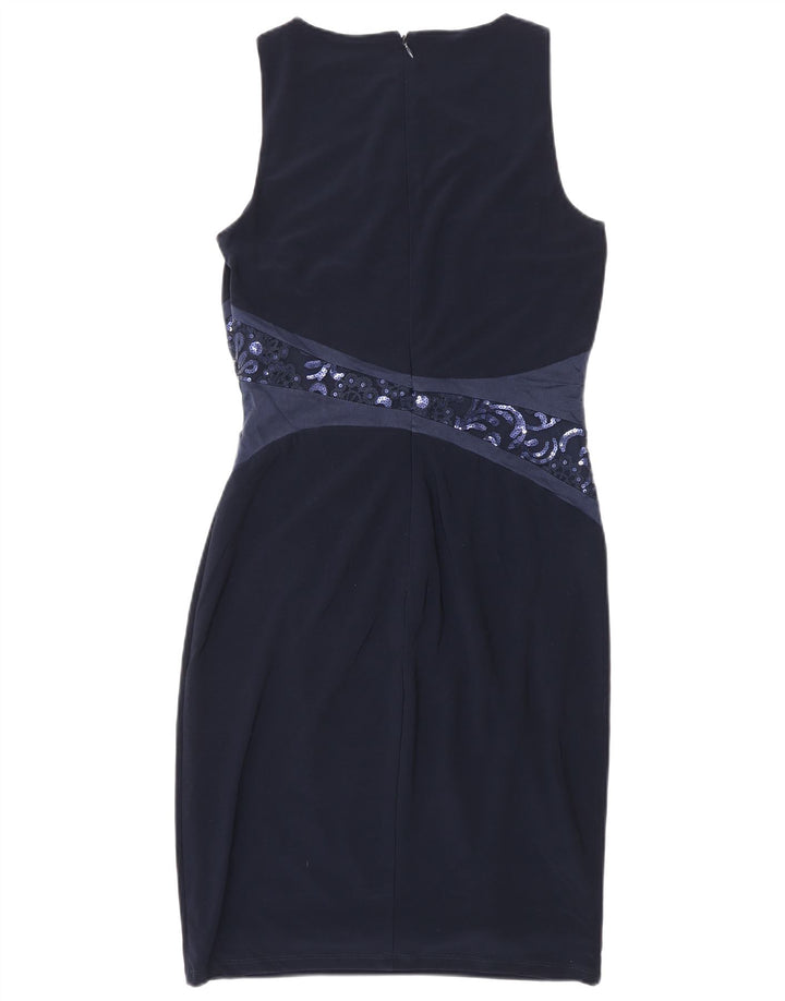 RALPH LAUREN Womens Sleeveless Sheath Dress US 4 Small Navy Blue Polyester