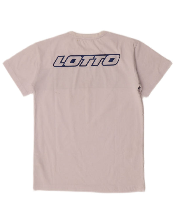Tricou grafic Lotto Boys Top 9-10 ani Bumbac color bloc alb