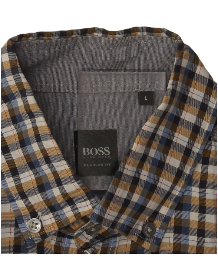 Cămașă pentru bărbați Hugo Boss Regular Fit, cu carouri mari, multicolore