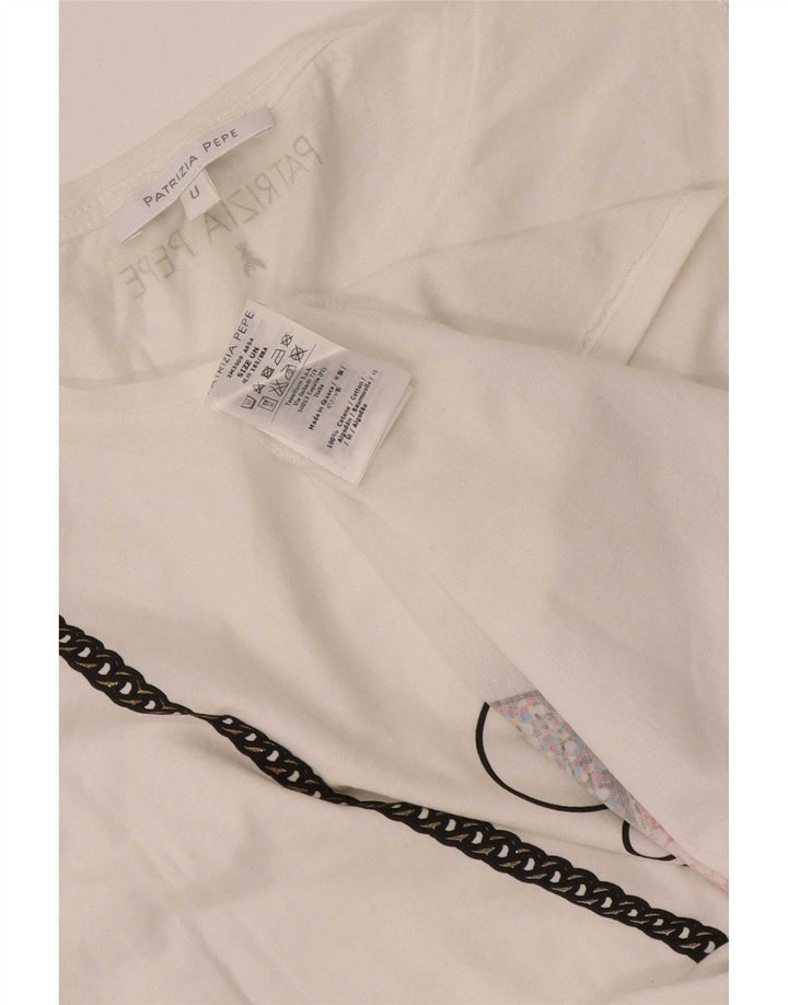 Patrizia Pepe Femei Graphic Vest Vest Top Marime Unică Bumbac Alb