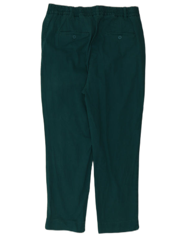 Pantaloni tăiați Benetton pentru femei UK 12 Medium L32 L25 Bumbac verde