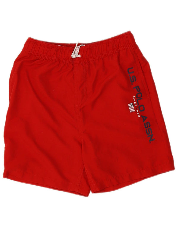 U.S. Polo Assn. Pantaloni scurți de înot grafic băieți 10-11 ani poliester roșu