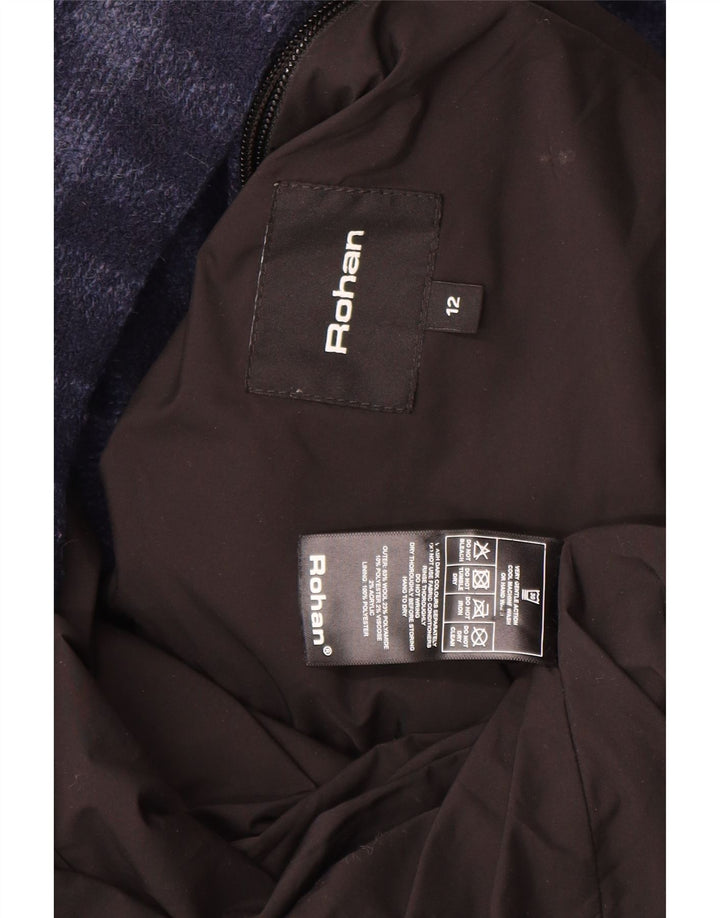Pardesiu supradimensionat pentru femei Rohan UK 12 Medium Bleumarin Lână vichy