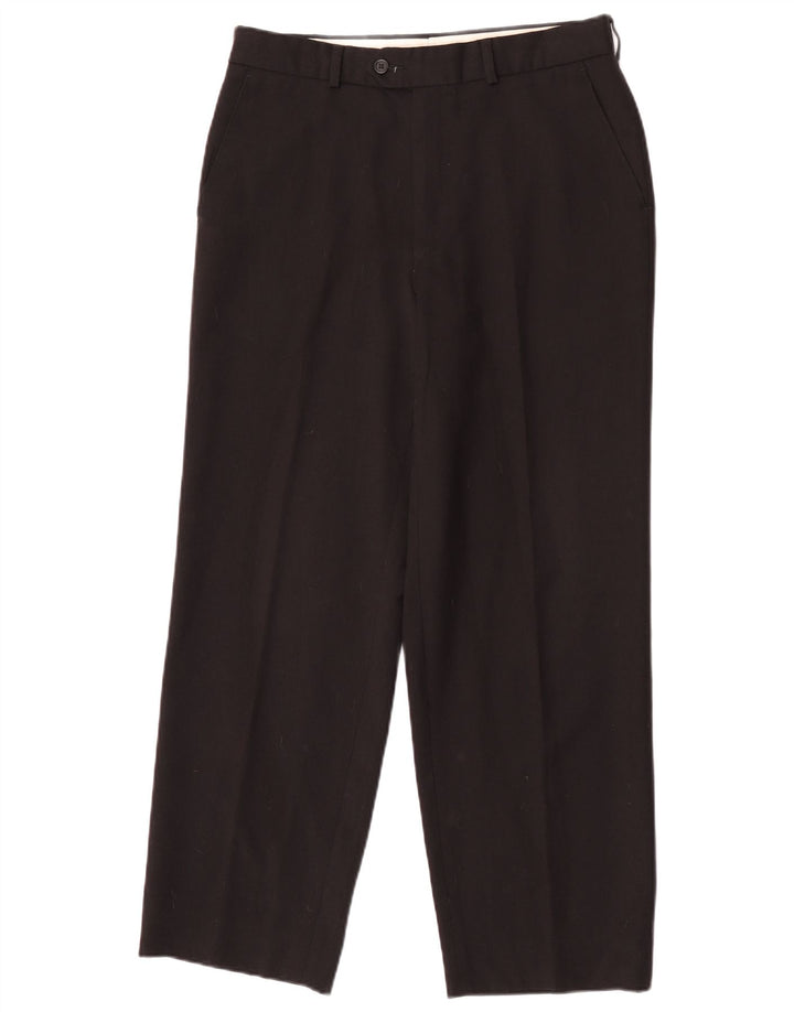 Marks & Spencer Pantaloni de costum drept bărbați St. Michael L32 L28 Lână neagră