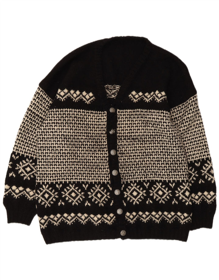 Cardigan Vintage pentru bărbați, XL, negru, Fair Isle