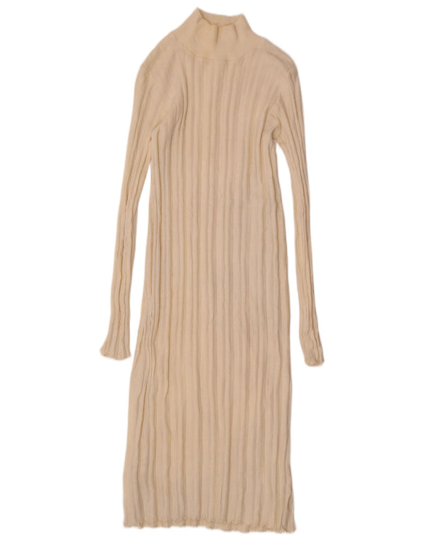 Rochie bodycon cu mânecă lungă din tricot pentru femei Zara UK 12 Medium Off White