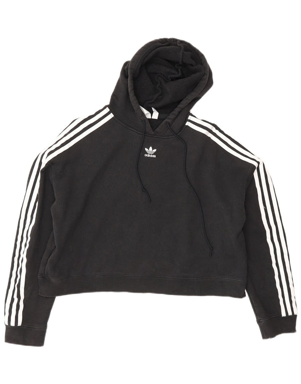 Pulover supradimensionat pentru femei Adidas UK 12 bumbac mediu negru