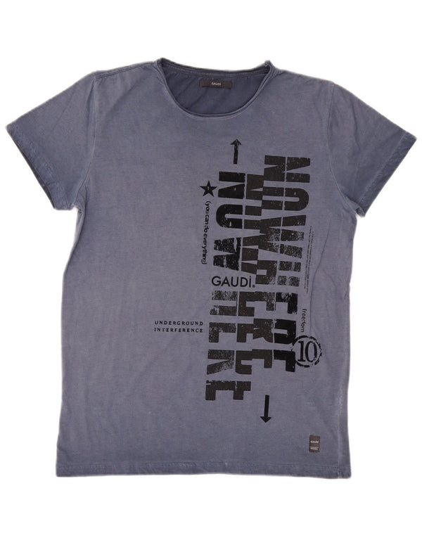 Tricou grafic Gaudi pentru femei Top UK 10 Small Blue Bumbac