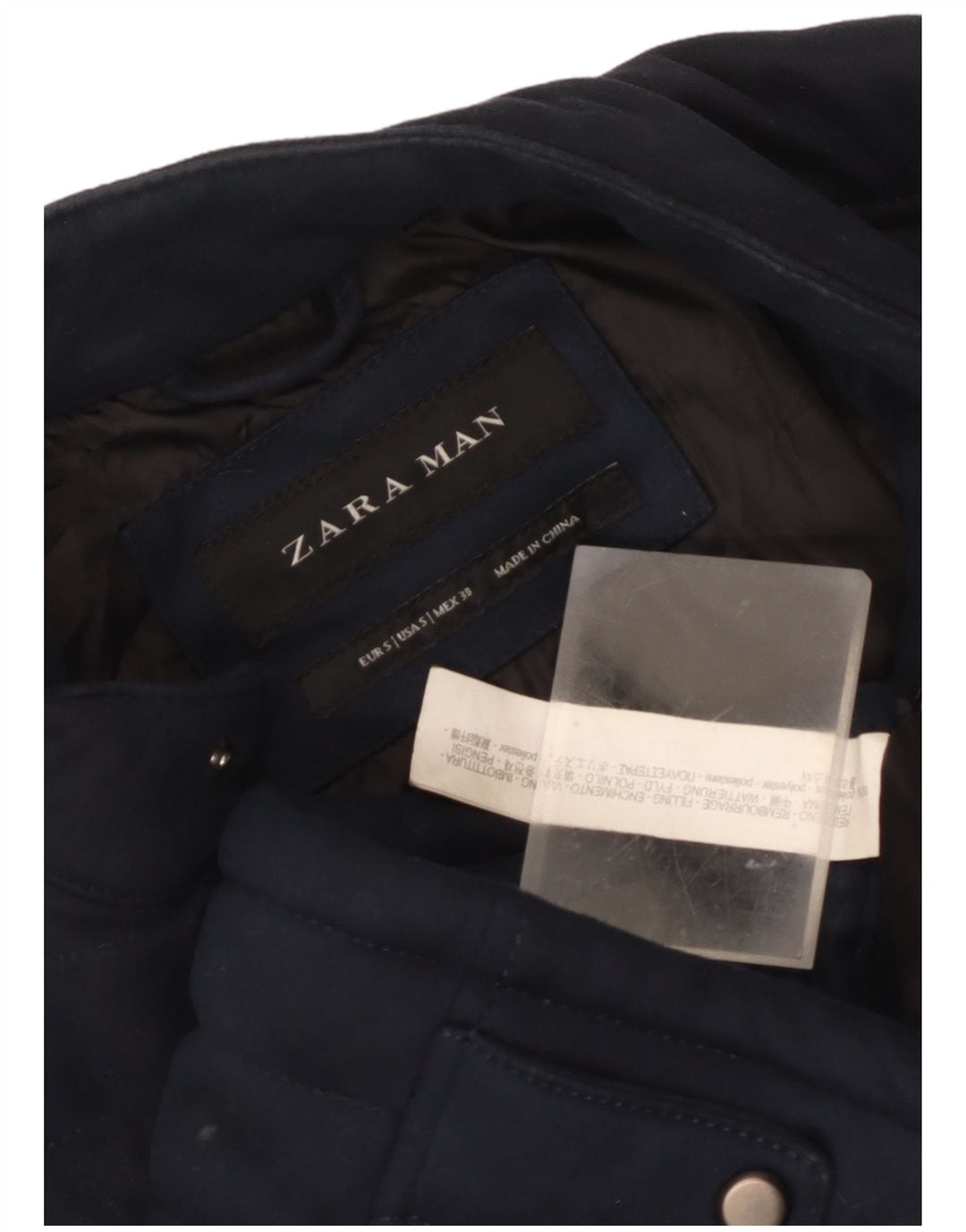 Jachetă căptușită pentru bărbați Zara UK 36 Poliester bleumarin mic