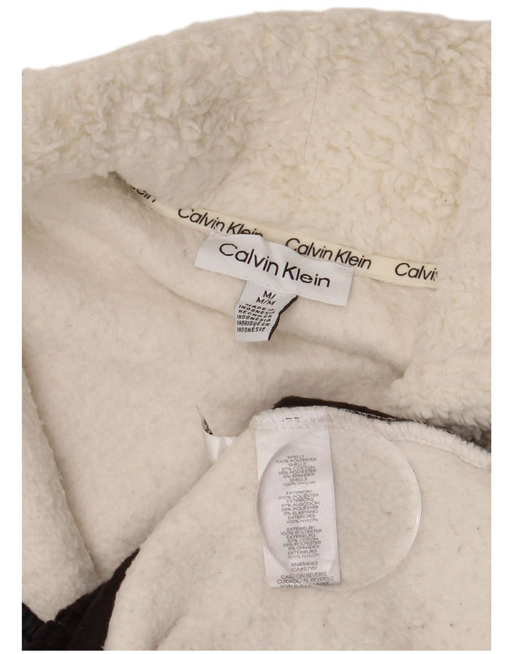 Pulover supradimensionat din lână Calvin Klein pentru femei UK 14 Medium White Colorblock