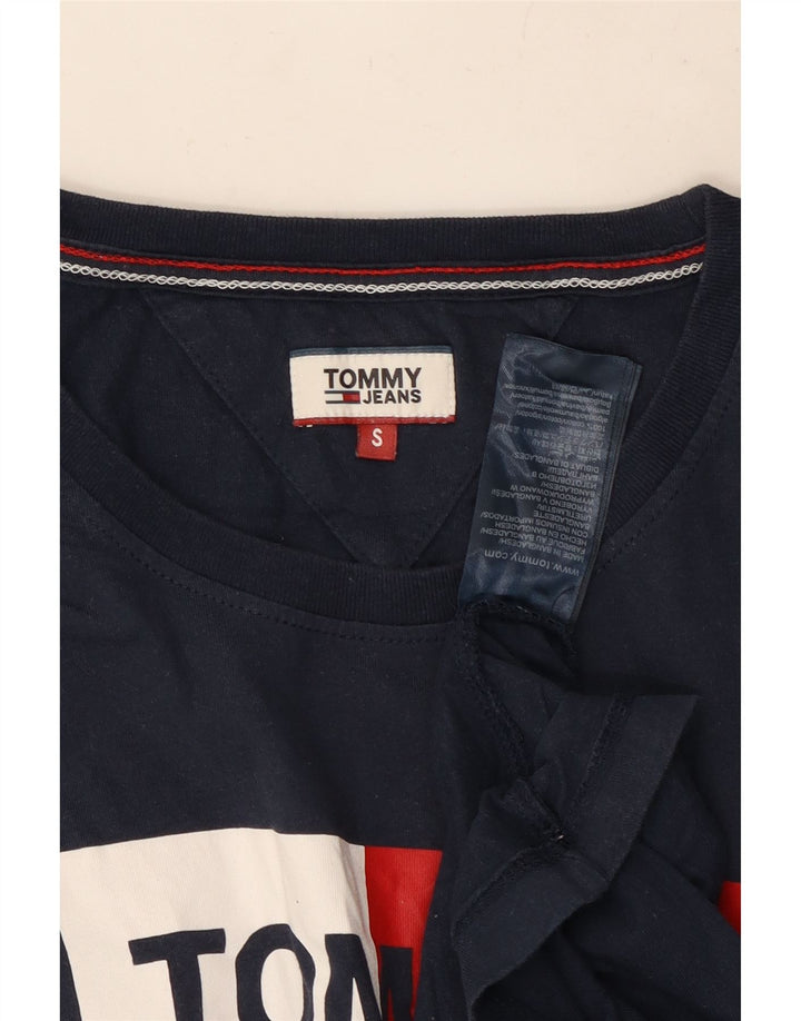 TOMMY HILFIGER Tricou grafic supradimensionat pentru femei Top UK 10 Small Bleumarin