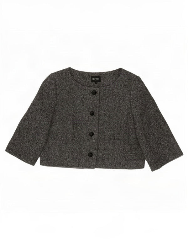 Jachetă Bolero Hobbs pentru femei cu mâneci 3/4 UK 16, lână mare, gri