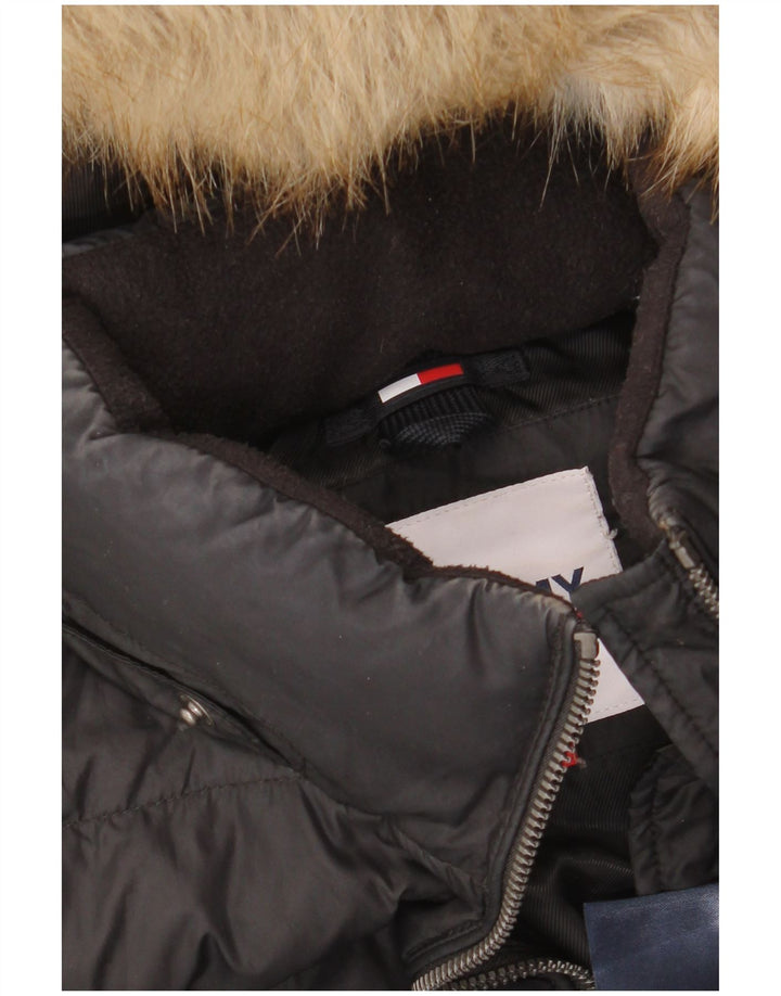 Palton căptușit cu glugă pentru femei Tommy Hilfiger UK 10 Poliester negru mic