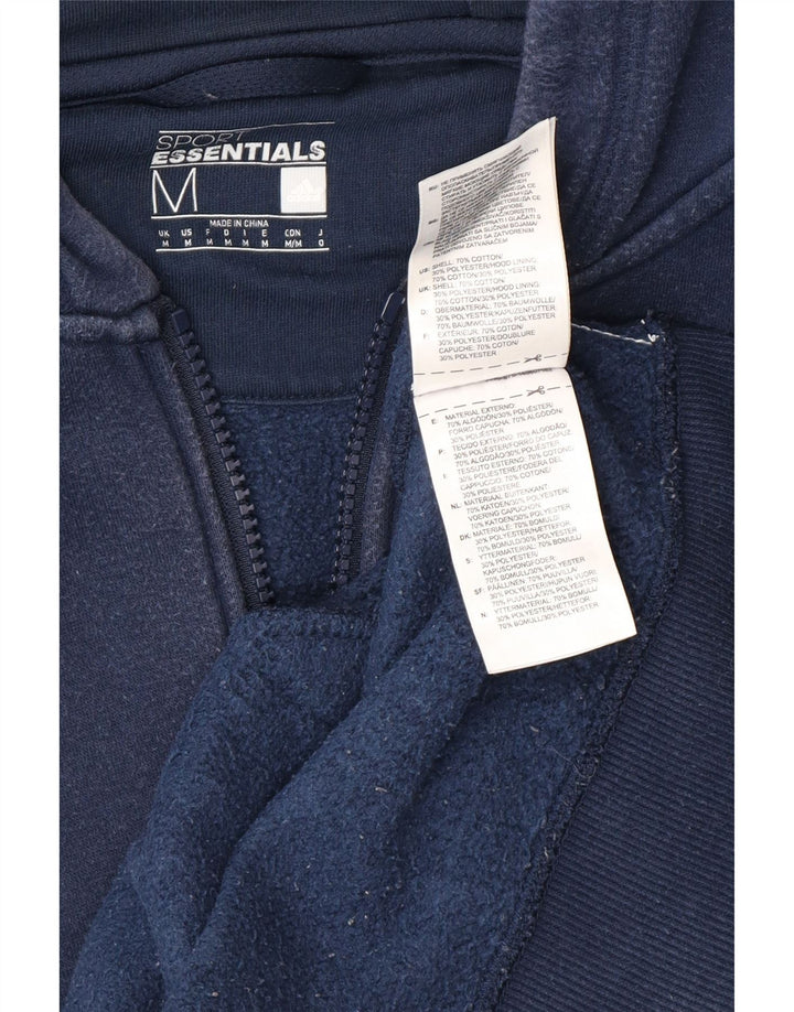 Pulover ADIDAS pentru bărbați, cu fermoar, bumbac, albastru, mediu