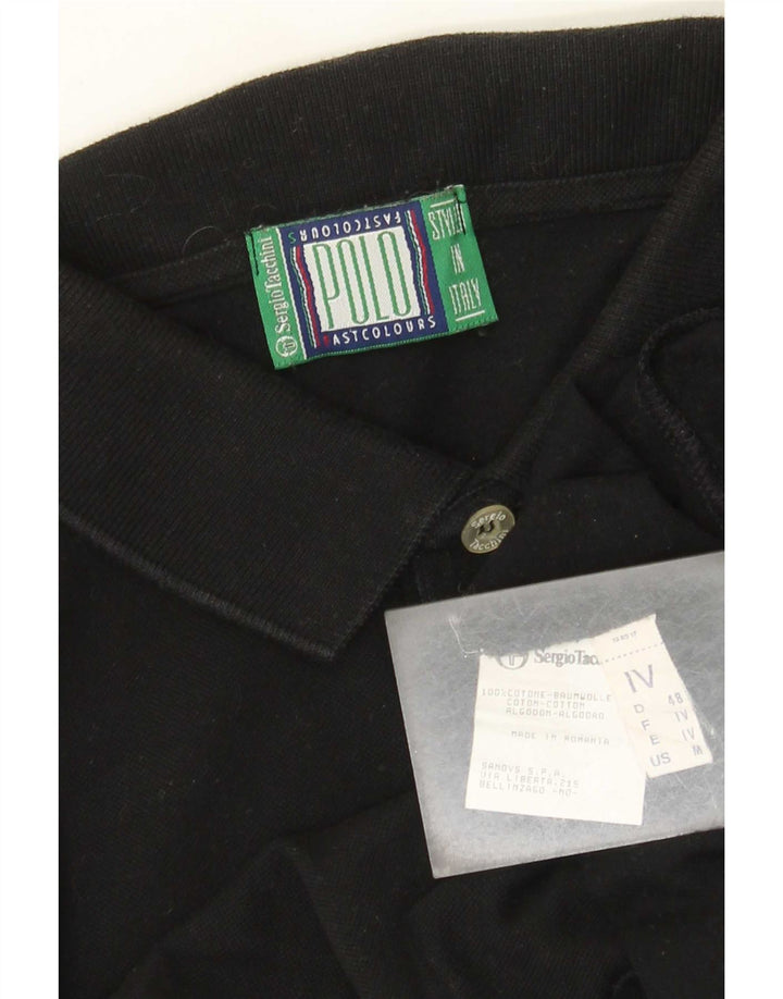 Tricou polo Sergio Tacchini pentru bărbați IT 48 bumbac negru mediu