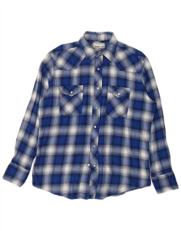 Cămașă de flanel pentru bărbați Wrangler, cu carouri mari, albastre